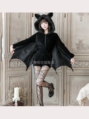 Halloween Bat Girl Gothic Style Cloak + Pantyhose Set - SIZE M! (C42)